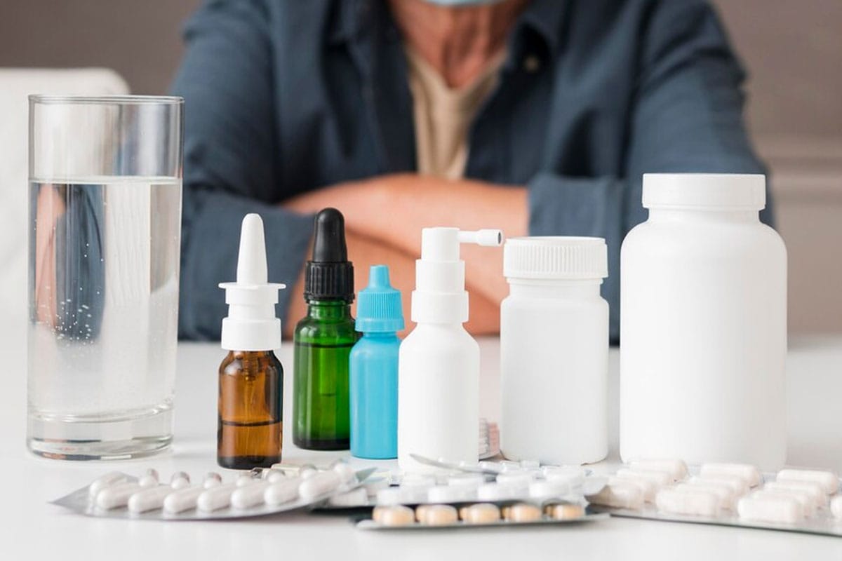 medication-containers-on-desk medication containers on desk